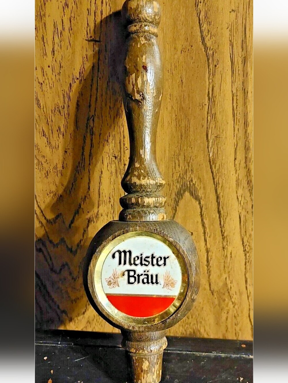 Meister Bräu Wooden Vintage Tap Handle 11 Inches 3 Sided